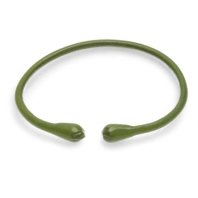 Alternate image for Minimalist Adjustable Leather Cuff Bracelet Hand-Dyed Green Green Essential