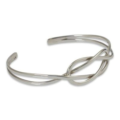 Alternate image for Modern Sterling Silver Cuff Bracelet Love You Knot