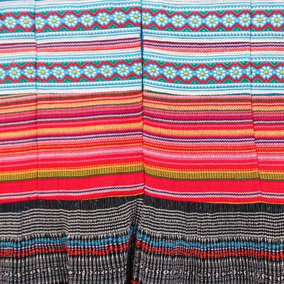 Alternate image for Hmong Hill Tribe-Inspired Cotton Blend Light Blue Dress Light Blue Heirloom