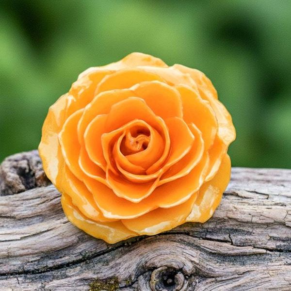Alternate image for Artisan Crafted Natural Rose Brooch in Peach from Thailand Rosy Mood in Peach