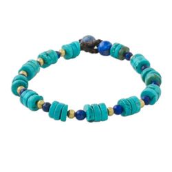Image for Handcrafted Calcite and Lapis Lazuli Beaded Bracelet Oceanic Wonder