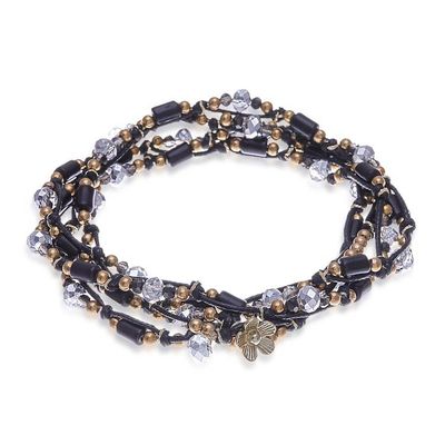 Alternate image for Black Beaded Wrap Bracelet from Thailand Night Party