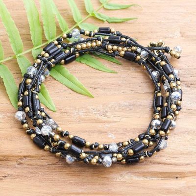Alternate image for Black Beaded Wrap Bracelet from Thailand Night Party