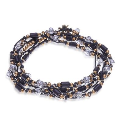 Alternate image for Black Beaded Wrap Bracelet from Thailand Night Party