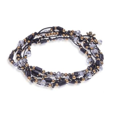 Alternate image for Black Beaded Wrap Bracelet from Thailand Night Party