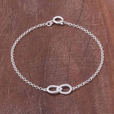 Primary image for Infinity Motif Two Circle Sterling Silver Pendant Bracelet To Infinity