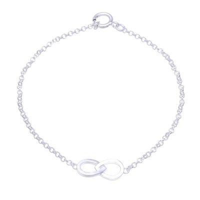 Alternate image for Infinity Motif Two Circle Sterling Silver Pendant Bracelet To Infinity