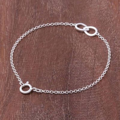 Alternate image for Infinity Motif Two Circle Sterling Silver Pendant Bracelet To Infinity