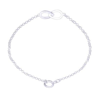Alternate image for Infinity Motif Two Circle Sterling Silver Pendant Bracelet To Infinity