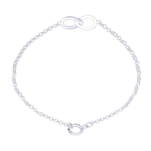 Alternate image for Infinity Motif Two Circle Sterling Silver Pendant Bracelet To Infinity