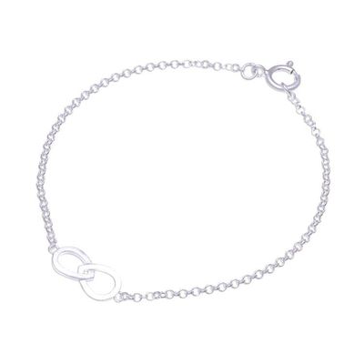Alternate image for Infinity Motif Two Circle Sterling Silver Pendant Bracelet To Infinity