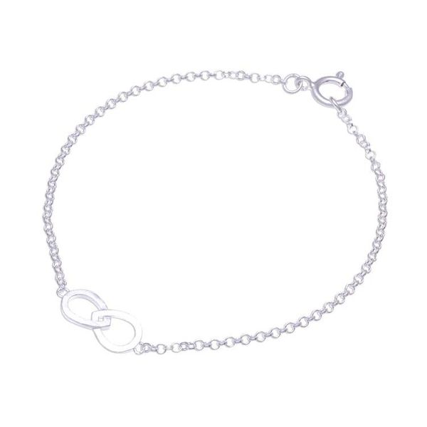 Alternate image for Infinity Motif Two Circle Sterling Silver Pendant Bracelet To Infinity