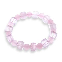 Image for Artisan Made Stretch Bracelet with Rose Quartz Beads Delicate Flair