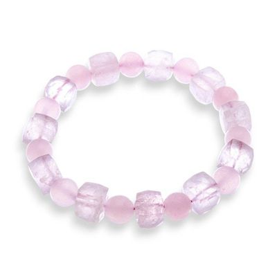 Primary image for Artisan Made Stretch Bracelet with Rose Quartz Beads Delicate Flair