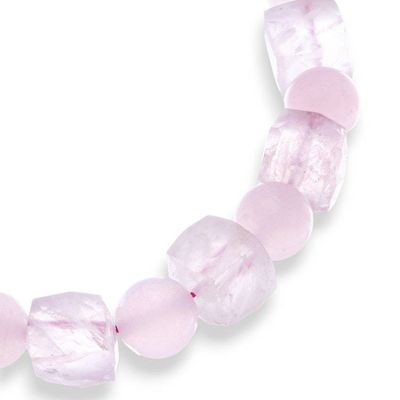 Alternate image for Artisan Made Stretch Bracelet with Rose Quartz Beads Delicate Flair