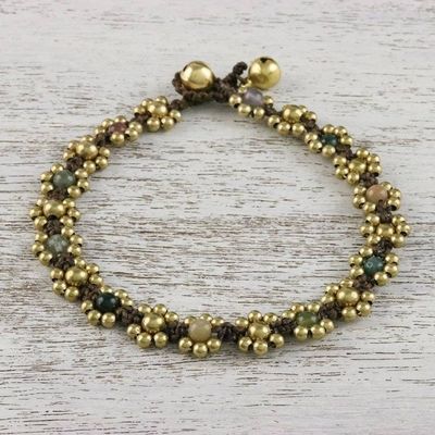 Primary image for Agate Adjustable Beaded Anklet from Thailand Musical Dream