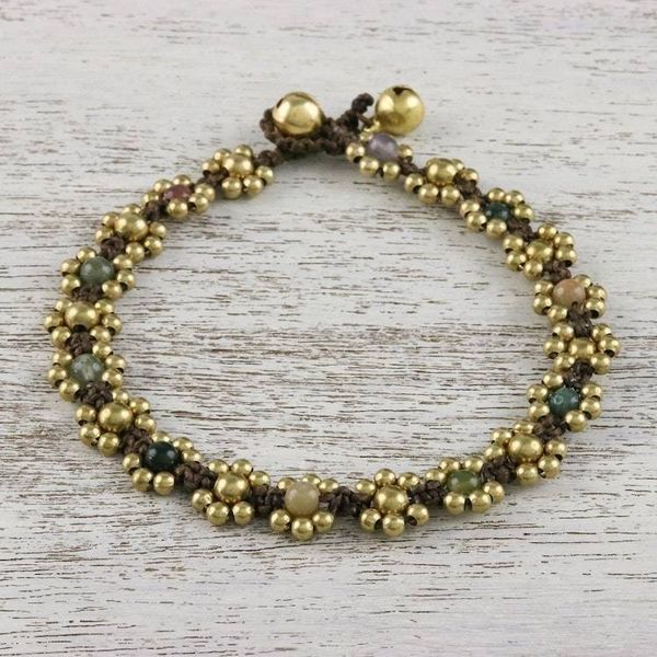 Alternate image for Agate Adjustable Beaded Anklet from Thailand Musical Dream