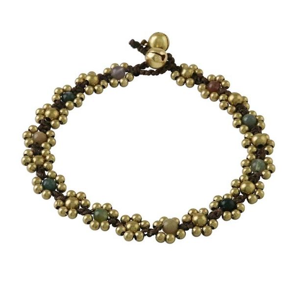 Alternate image for Agate Adjustable Beaded Anklet from Thailand Musical Dream