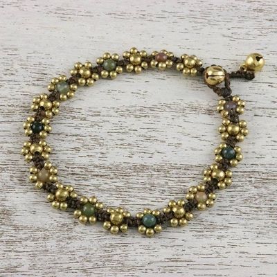 Alternate image for Agate Adjustable Beaded Anklet from Thailand Musical Dream