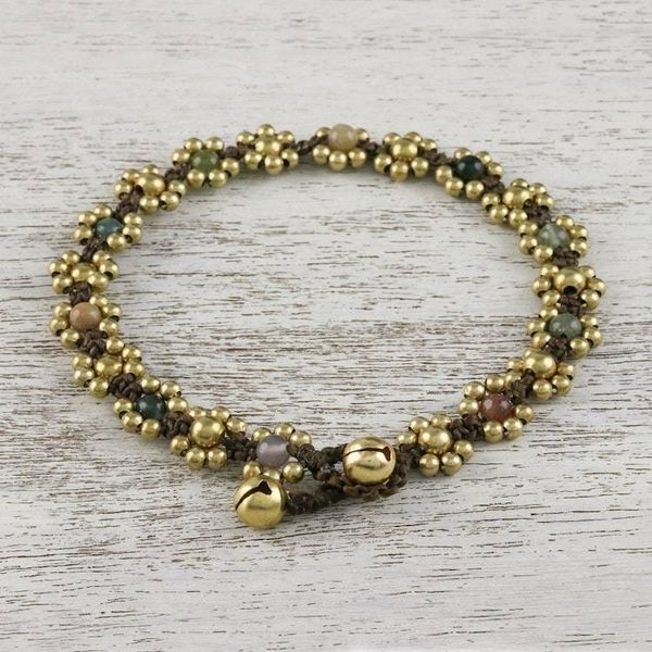 Alternate image for Agate Adjustable Beaded Anklet from Thailand Musical Dream