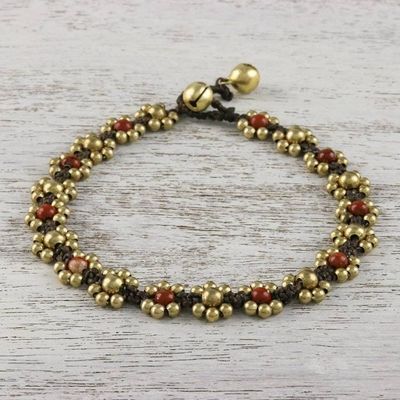 Primary image for Jasper Adjustable Beaded Anklet from Thailand Musical Dream