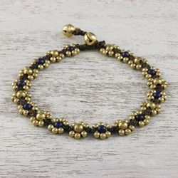 Image for Lapis Lazuli Adjustable Beaded Anklet from Thailand Musical Dream