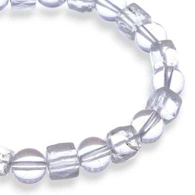 Alternate image for Clear Quartz Beaded Stretch Bracelet Handmade in Thailand Crystalline Flair
