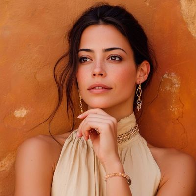 Alternate image for Handcrafted Stretch Bracelet with Rutilated Quartz Beads Luminous Flair