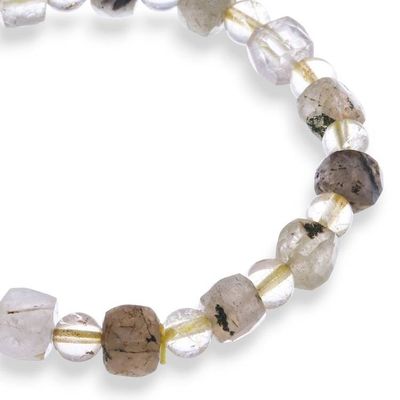 Alternate image for Handcrafted Stretch Bracelet with Rutilated Quartz Beads Luminous Flair