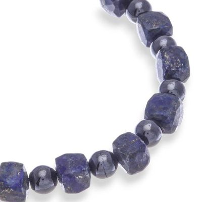 Alternate image for Handcrafted Lapis Lazuli Hematite Beaded Stretch Bracelet Beguiling Flair
