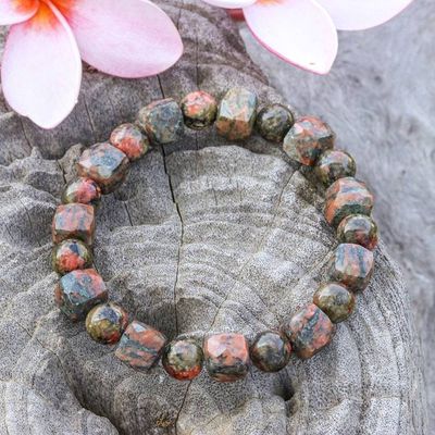 Primary image for Bohemian Handcrafted Jasper Beaded Stretch Bracelet Unique Flair