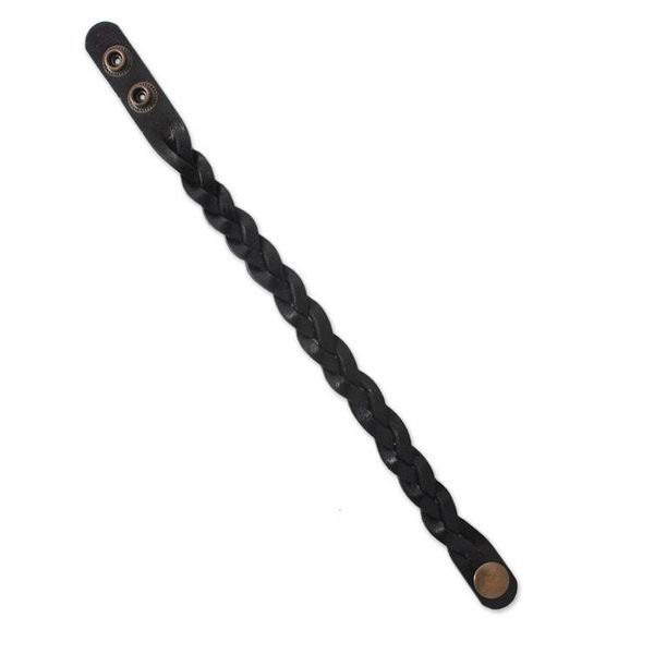 Alternate image for Mens Artisan Crafted Leather Wristband Bracelet Three Dark Rivers