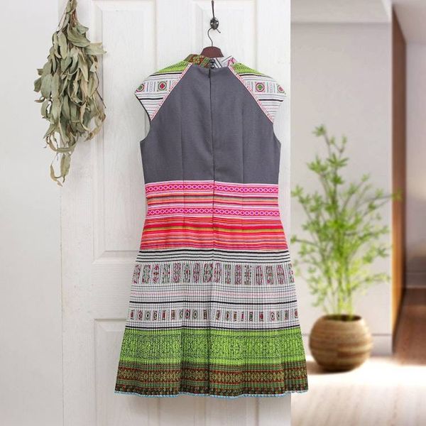 Alternate image for Hmong Hill Tribe-Inspired Cotton Blend Sheath Dress in Grey Grey Heirloom