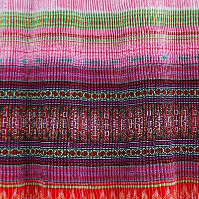 Alternate image for Hmong Hill Tribe-Inspired Cotton Blend Orange Sheath Dress Orange Heirloom