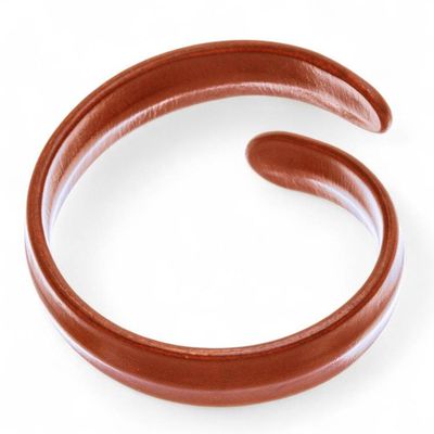 Alternate image for Brown Adjustable Unisex Leather Cuff Bracelet from Thailand Embrace Elegance