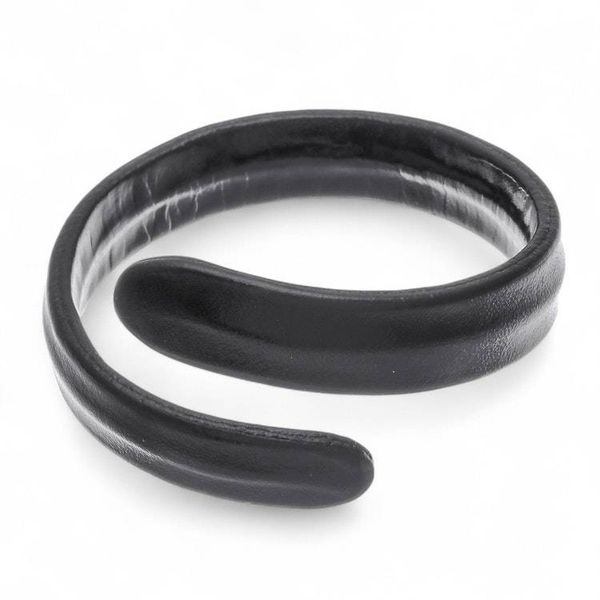 Alternate image for Adjustable Unisex Leather Cuff Bracelet Hand-Dyed Black Embrace Sophistication
