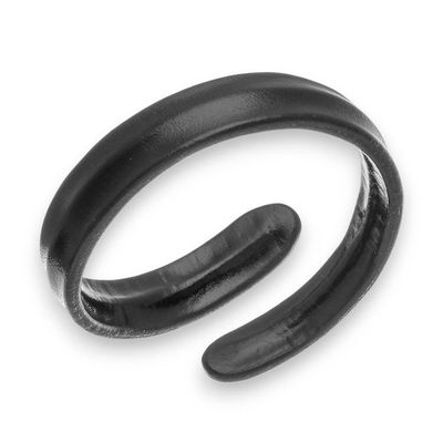 Alternate image for Adjustable Unisex Leather Cuff Bracelet Hand-Dyed Black Embrace Sophistication