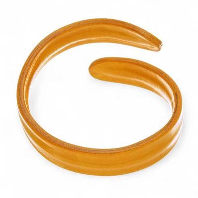 Alternate image for Adjustable Unisex Leather Cuff Bracelet in Yellow Shade Embrace Brilliance