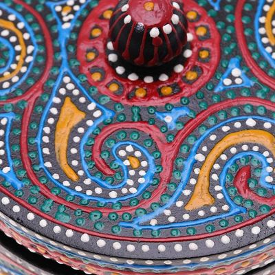 Alternate image for Hand-Painted Mango Wood Decorative Box in Blue Blue Specks