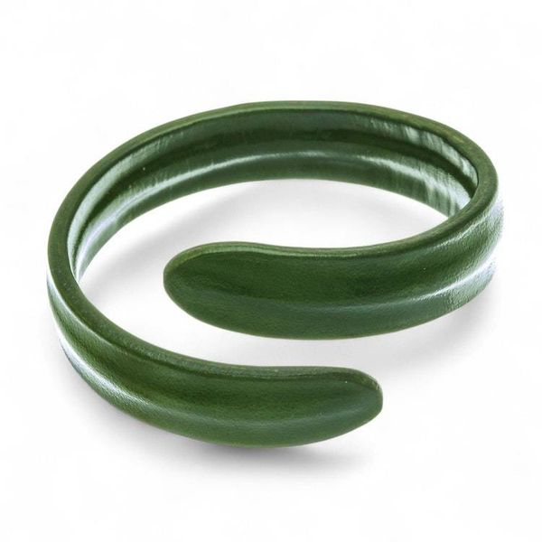 Alternate image for Handcrafted Green Adjustable Unisex Leather Cuff Bracelet Embrace Glamour