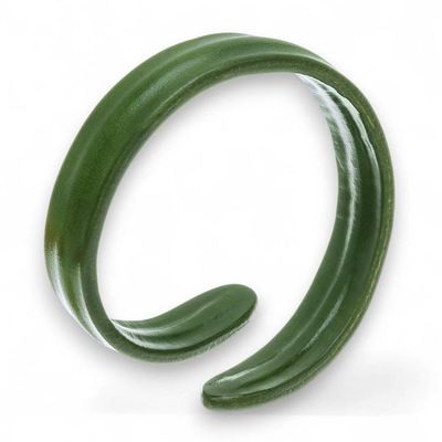 Alternate image for Handcrafted Green Adjustable Unisex Leather Cuff Bracelet Embrace Glamour