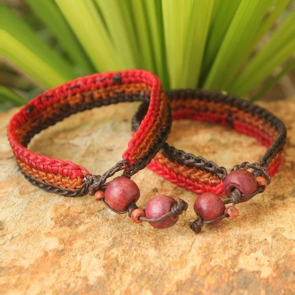 Alternate image for Good Fortune Brass Wristband Bracelets Pair Cinnamon Coins