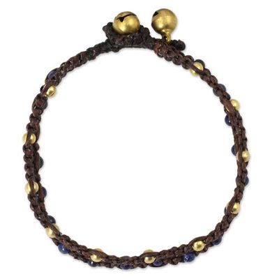 Alternate image for Brass Bracelet Lapis Lazuli Braided Jewelry Blue Boho Chic