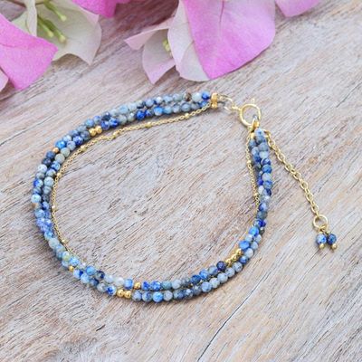 Primary image for Gold-Accented 5-Carat Lapis Lazuli Beaded Strand Bracelet True Reflections
