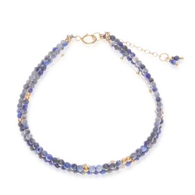 Alternate image for Gold-Accented 5-Carat Lapis Lazuli Beaded Strand Bracelet True Reflections