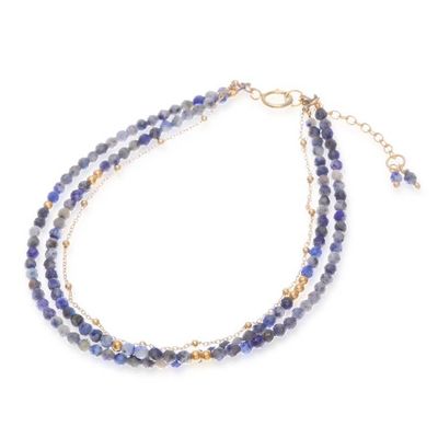 Alternate image for Gold-Accented 5-Carat Lapis Lazuli Beaded Strand Bracelet True Reflections