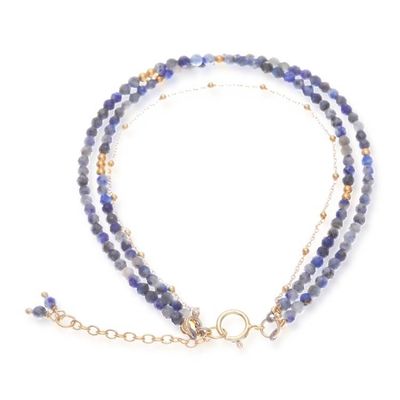 Alternate image for Gold-Accented 5-Carat Lapis Lazuli Beaded Strand Bracelet True Reflections