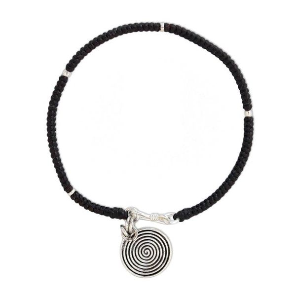 Alternate image for Handmade Silver Braided Bracelet Spiral Sun
