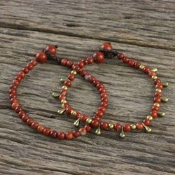 Image for Jasper Beaded Bracelets from Thailand Pair Beautiful Forever