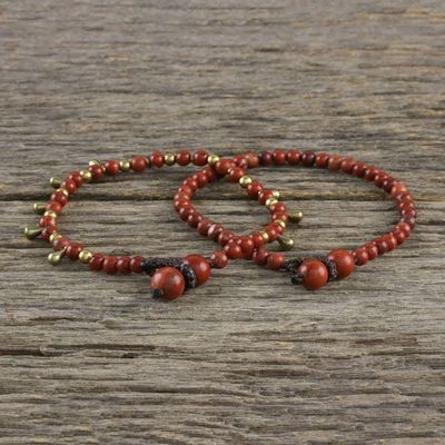 Alternate image for Jasper Beaded Bracelets from Thailand Pair Beautiful Forever